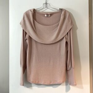 Mauve collared off the shoulder top in size M